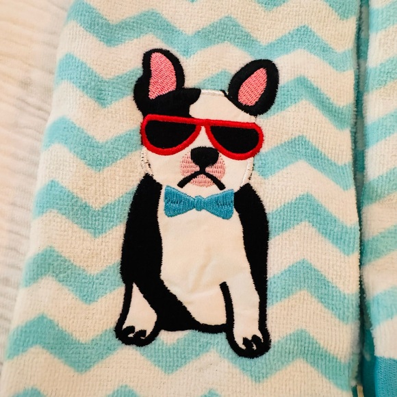 Embroidered French puppy Hand/ Tea towels - Picture 6 of 6